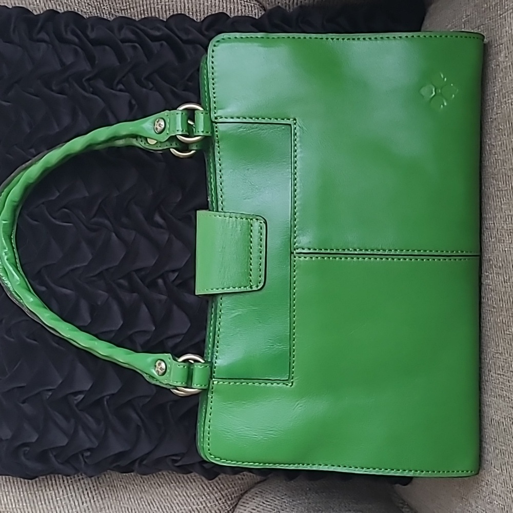 PATRICIA NASH ROSINA FOLIAGE GREEN GENUINE LEATHER SATCHEL - Picture 4 of 11